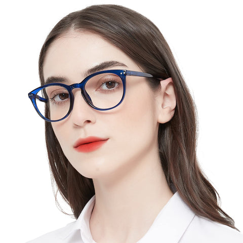 MARE AZZURO Large Round Bifocal Reading Glasses Women Blue Light Blocking Readers 1.0 1.25 1.5 1.75 2.0 2.25 2.5 2.75 3.0 3.5