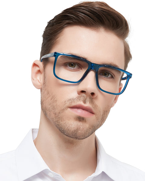 MARE AZZURO Oversized Square Reading Glasses Men Big Readers