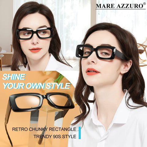 MARE AZZURO Wide Reading Glasses Women Designer Large Readers 1.0 1.25 1.5 1.75 2.0 2.25 2.5 2.75 3.0 3.5