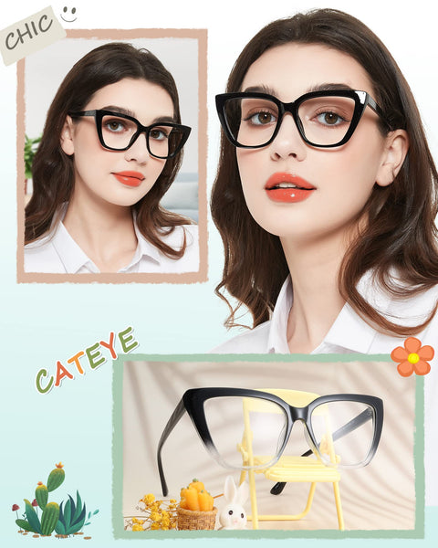 MARE AZZURO Oversized Reading Glasses for Women Large Cat Eye Readers