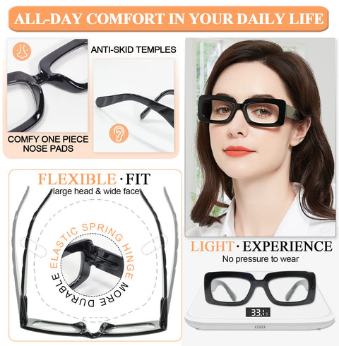 MARE AZZURO Wide Reading Glasses Women Designer Large Readers 1.0 1.25 1.5 1.75 2.0 2.25 2.5 2.75 3.0 3.5