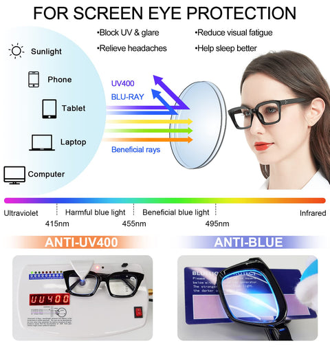 MARE AZZURO Photochromic Reading Glasses Women Blue Light Blocking Oversized Readers 1.0 to 4.0