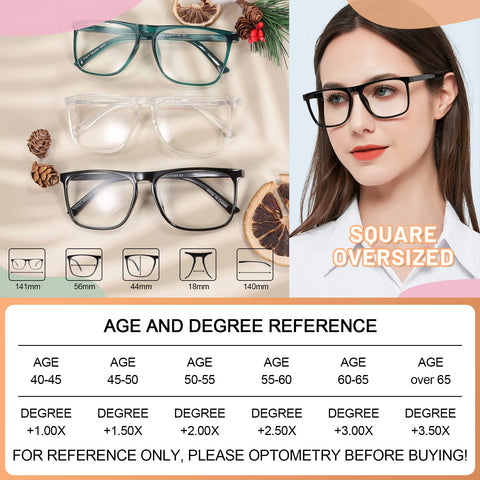 MARE AZZURO Oversized Reading Glasses Women Lightweight Large Readers