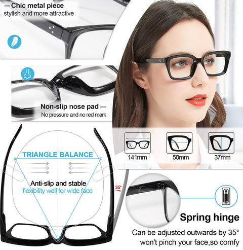 MARE AZZURO Photochromic Reading Glasses Women Blue Light Blocking Oversized Readers 1.0 to 4.0