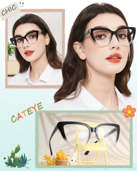 MARE AZZURO Oversized Reading Glasses for Women Large Cat Eye Readers