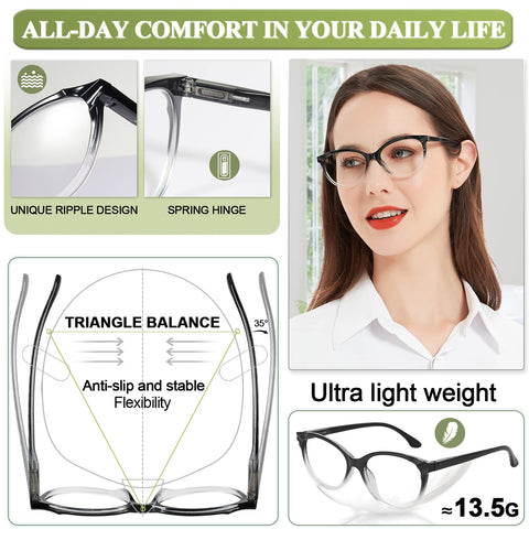MARE AZZURO Designer Reading Glasses Women Cute Round Readers 1.0 to 4.0
