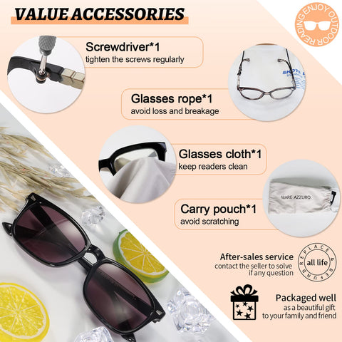 MARE AZZURO Outdoor Reading Sunglasses Women Readers Sunglasses 1.0 1.25 1.5 1.75 2.0 2.25 2.5 2.75 3.0 3.5 4.0