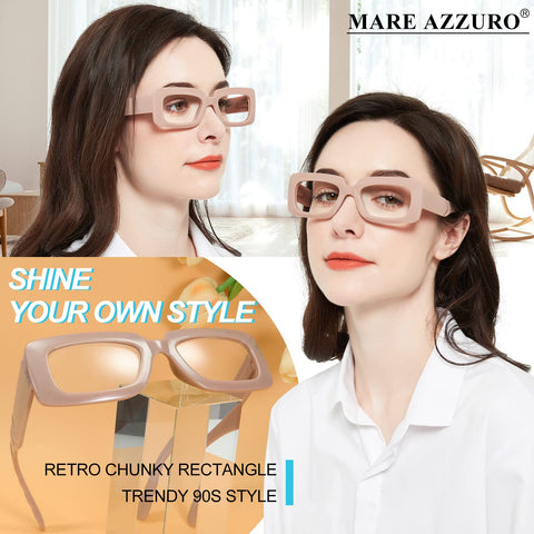 MARE AZZURO Wide Reading Glasses Women Designer Large Readers 1.0 1.25 1.5 1.75 2.0 2.25 2.5 2.75 3.0 3.5