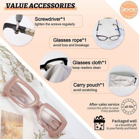 MARE AZZURO Wide Reading Glasses Women Designer Large Readers 1.0 1.25 1.5 1.75 2.0 2.25 2.5 2.75 3.0 3.5