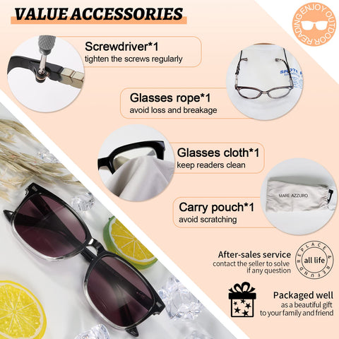 MARE AZZURO Outdoor Reading Sunglasses Women Readers Sunglasses 1.0 1.25 1.5 1.75 2.0 2.25 2.5 2.75 3.0 3.5 4.0