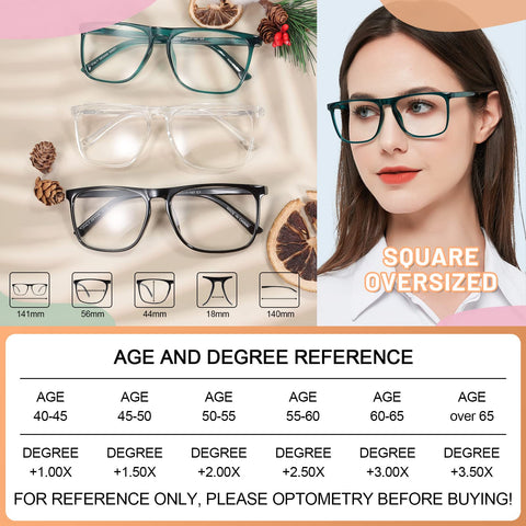 MARE AZZURO Oversized Reading Glasses Women Lightweight Large Readers