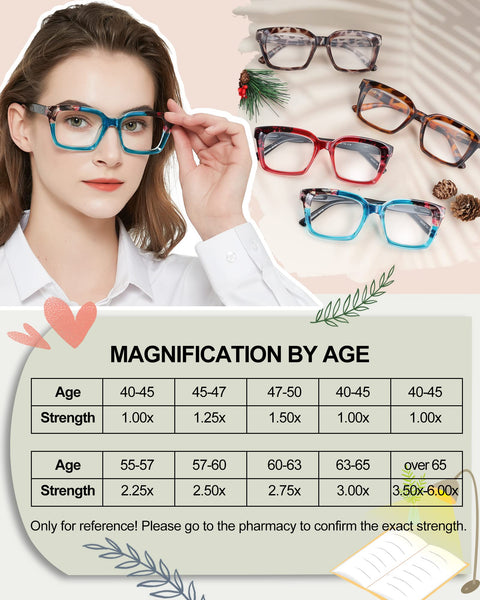 MARE AZZURO Oversized Reading Glasses For Women Stylish Readers Black Blue Coffee