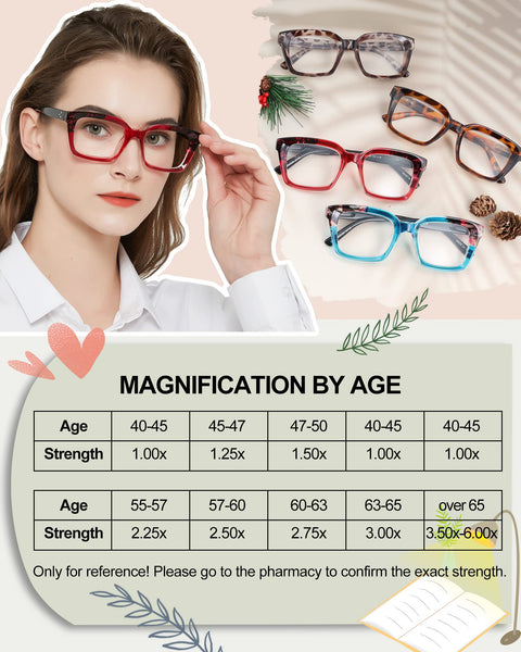 MARE AZZURO Oversized Reading Glasses For Women Stylish Readers Black Blue Coffee