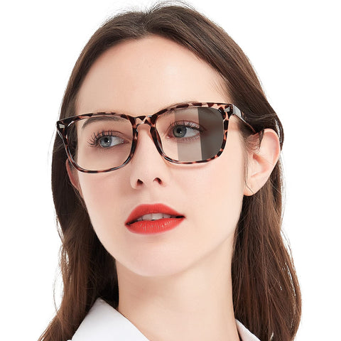 MARE AZZURO Photochromic Reading Glasses Women Blue Light Blocking Square Readers 1.0 to 4.0