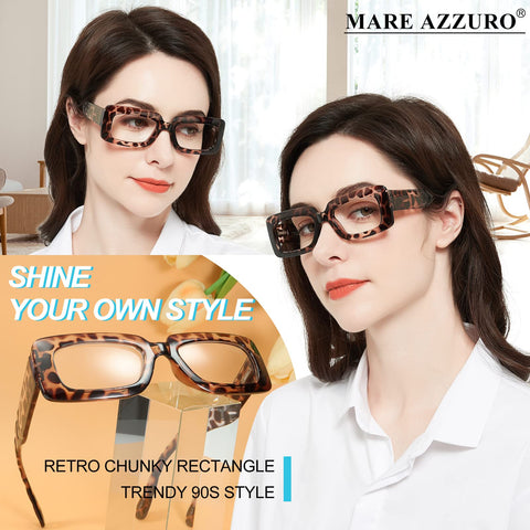 MARE AZZURO Wide Reading Glasses Women Designer Large Readers 1.0 1.25 1.5 1.75 2.0 2.25 2.5 2.75 3.0 3.5