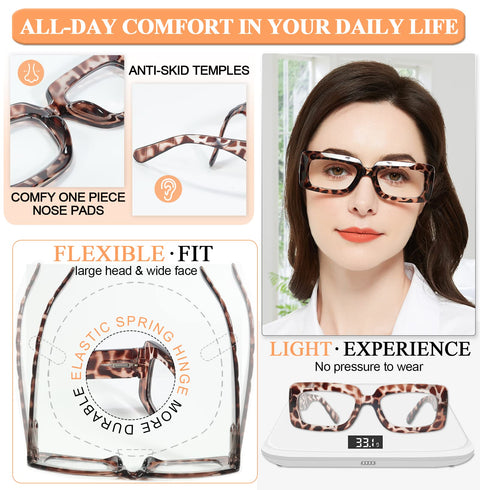 MARE AZZURO Wide Reading Glasses Women Designer Large Readers 1.0 1.25 1.5 1.75 2.0 2.25 2.5 2.75 3.0 3.5
