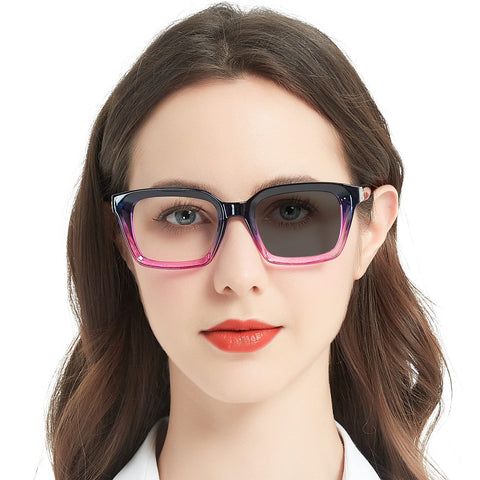 MARE AZZURO Photochromic Reading Glasses Women Blue Light Blocking Oversized Readers 1.0 to 4.0