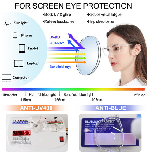 MARE AZZURO Photochromic Reading Glasses Women Blue Light Blocking Square Readers 1.0 to 4.0