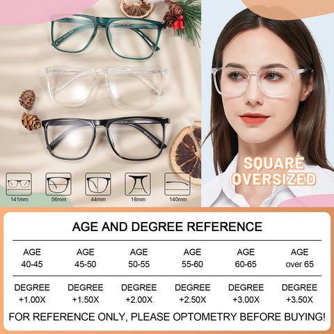MARE AZZURO Oversized Reading Glasses Women Lightweight Large Readers