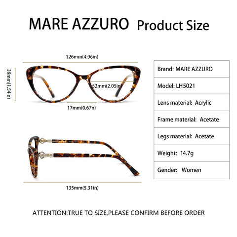 MARE AZZURO Progressive Computer Reading Glasses Women Multifocus Readers