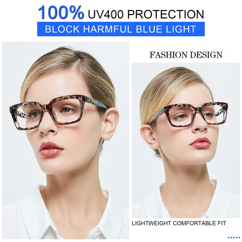 MARE AZZURO Blue Light Blocking Reading Glasses Women Oversize Reading Glasses