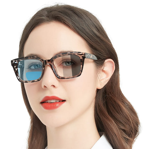 MARE AZZURO New Photochromic Bifocal Reading Glasses Women Blue Light Blocking Oversized Sun Readers