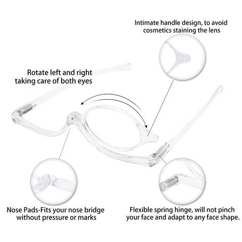 MARE AZZURO Eye Makeup Reading Glasses Women Folding Cosmetic Readers 1.0 to 6.0