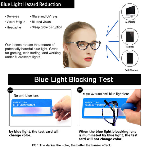 MARE AZZURO Progressive Computer Reading Glasses Women Multifocus Readers