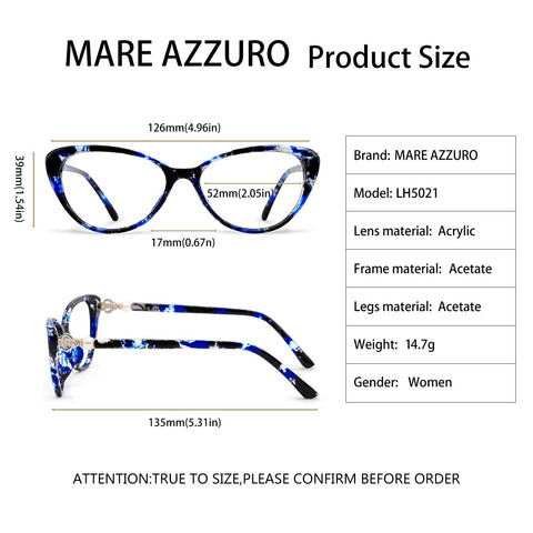 MARE AZZURO Progressive Computer Reading Glasses Women Multifocus Readers