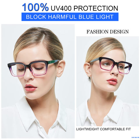 MARE AZZURO Blue Light Blocking Reading Glasses Women Oversize Reading Glasses