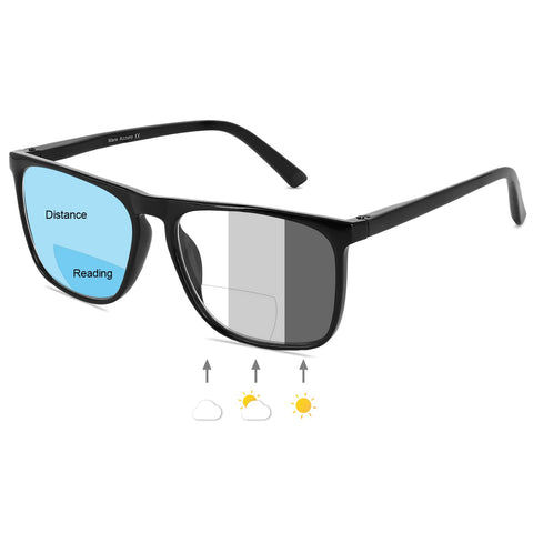 MARE AZZURO Photochromic Bifocal Reading Glasses Men Blue Light Blocking Readers Sunglasses 1.0 1.5 2.0 2.5 3.0 3.5 4.0