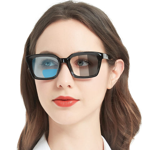MARE AZZURO New Photochromic Bifocal Reading Glasses Women Blue Light Blocking Oversized Sun Readers