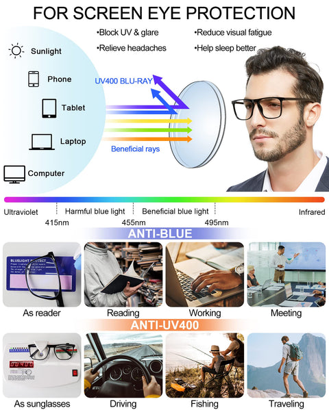 MARE AZZURO Photochromic Bifocal Reading Glasses Men Blue Light Blocking Readers Sunglasses 1.0 1.5 2.0 2.5 3.0 3.5 4.0