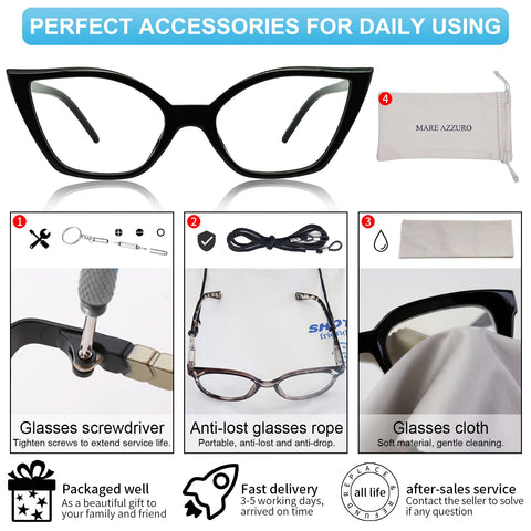 Cat Eye Reading Glasses For Women Retro Cute Readers MARE AZZURO  0 1.0 1.25 1.5 1.75 2.0 2.25 2.5 2.75 3.0 3.5 4.0 5.0 6.0