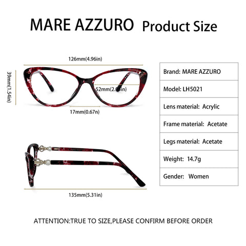 MARE AZZURO Progressive Computer Reading Glasses Women Multifocus Readers