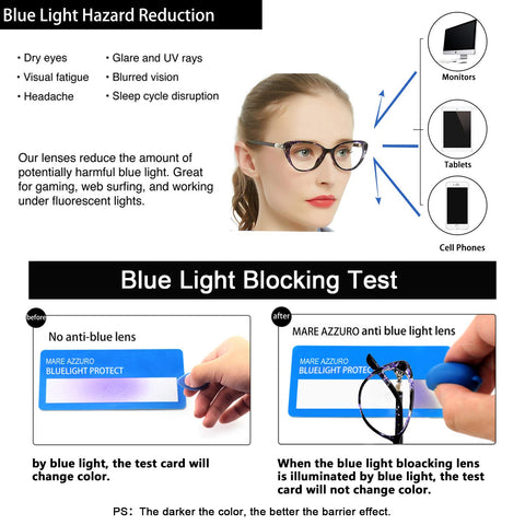 MARE AZZURO Progressive Computer Reading Glasses Women Multifocus Readers