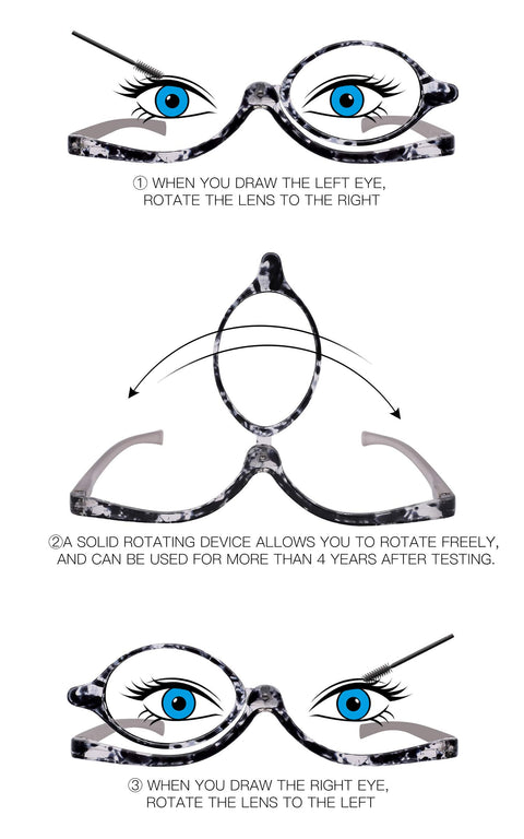 MARE AZZURO Eye Makeup Reading Glasses Women Folding Cosmetic Readers 1.0 to 6.0