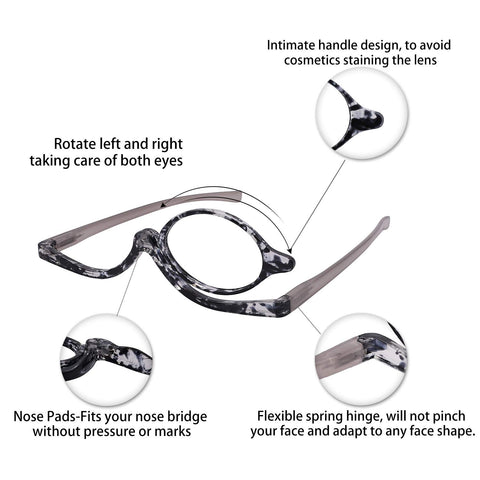 MARE AZZURO Eye Makeup Reading Glasses Women Folding Cosmetic Readers 1.0 to 6.0