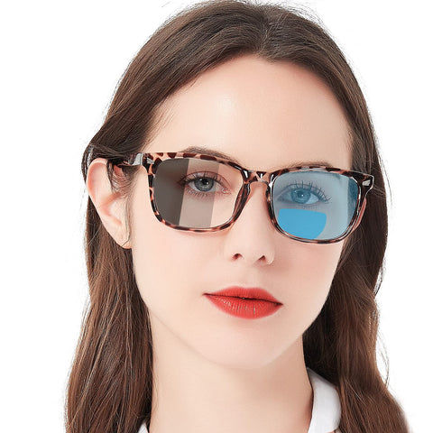 MARE AZZURO Photochromic Bifocal Reading Glasses Women Blue Light Blocking Readers Sunglasses