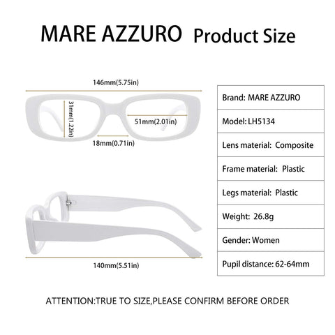 MARE AZZURO Stylish Reading Glasses Women 0 1.0 1.5 2.0 2.5 3.0 3.5 Unique Readers